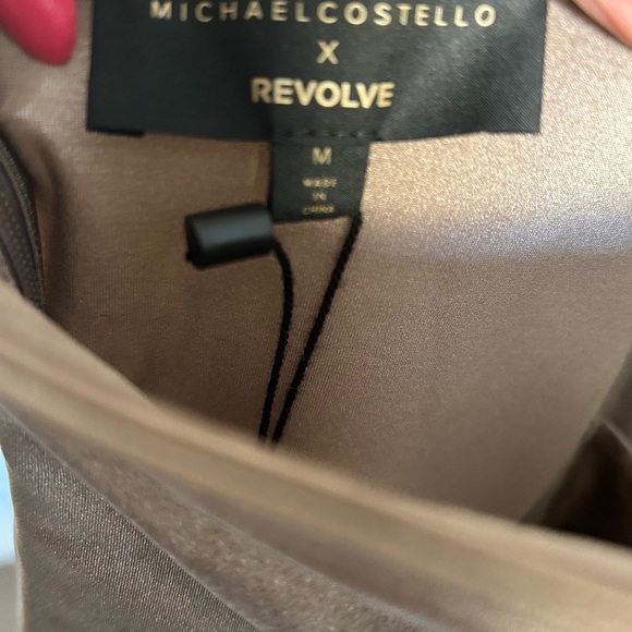 NWT Michael Costello X Revolve shimmery dark taupe midi sexy dress - Picture 4 of 10